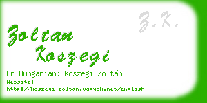 zoltan koszegi business card